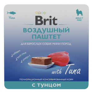 Brit Premium Воздушный паштет с тунцом для взрослых собак мини пород, 100 г