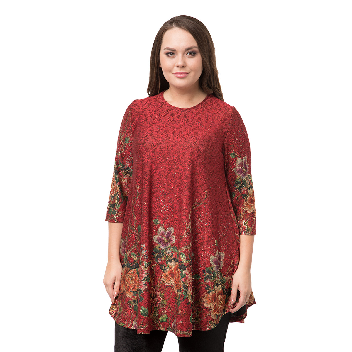 ст. цена1400руб.! Туника, трикотаж, бордовый