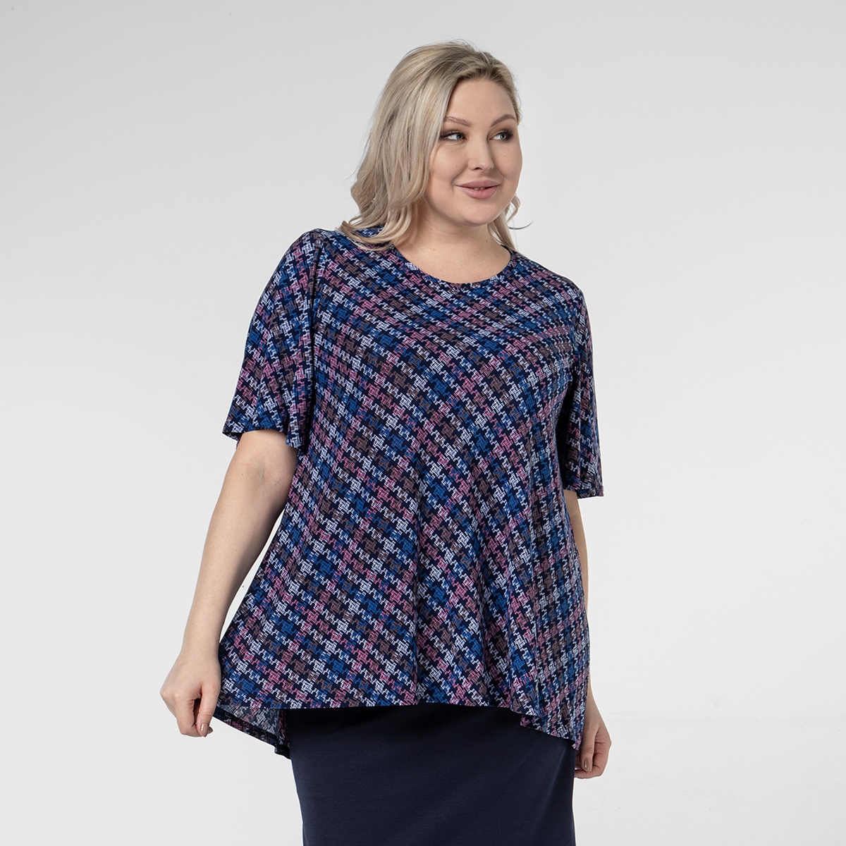 ст. цена1000руб.! Туника, трикотаж, синий