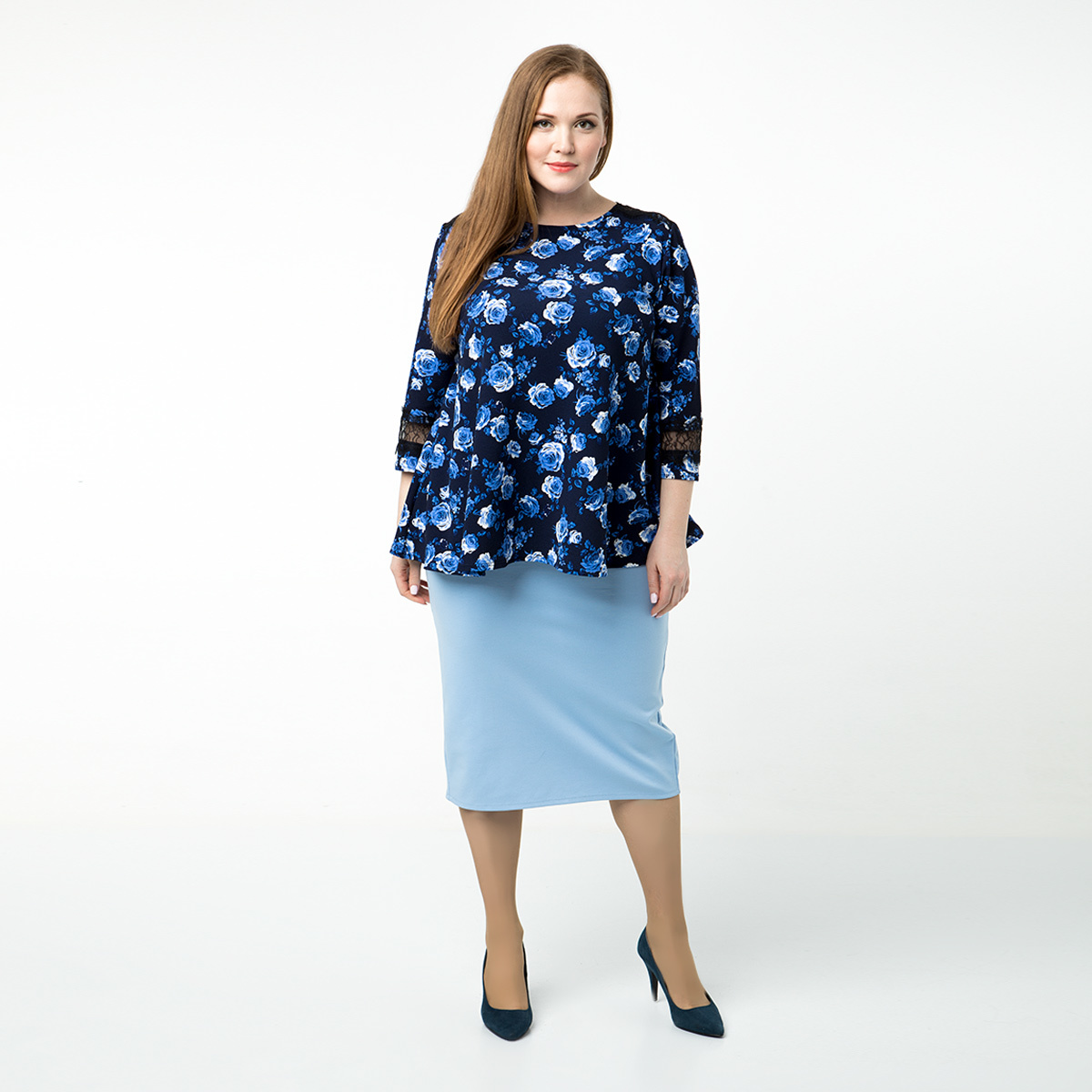 ст. цена1000руб.! Туника, трикотаж, синий