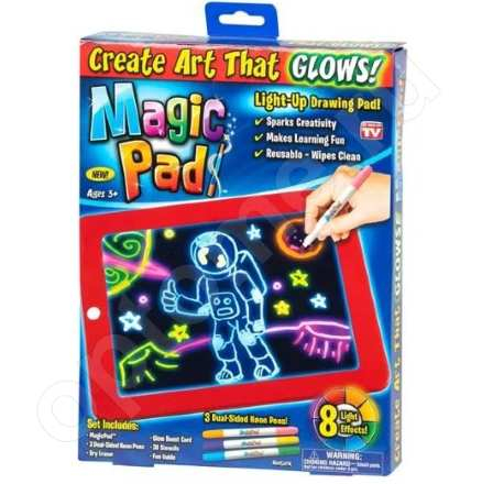 Планшет для рисования светом Magic Pad 12 шт свободно.Цвет синий 