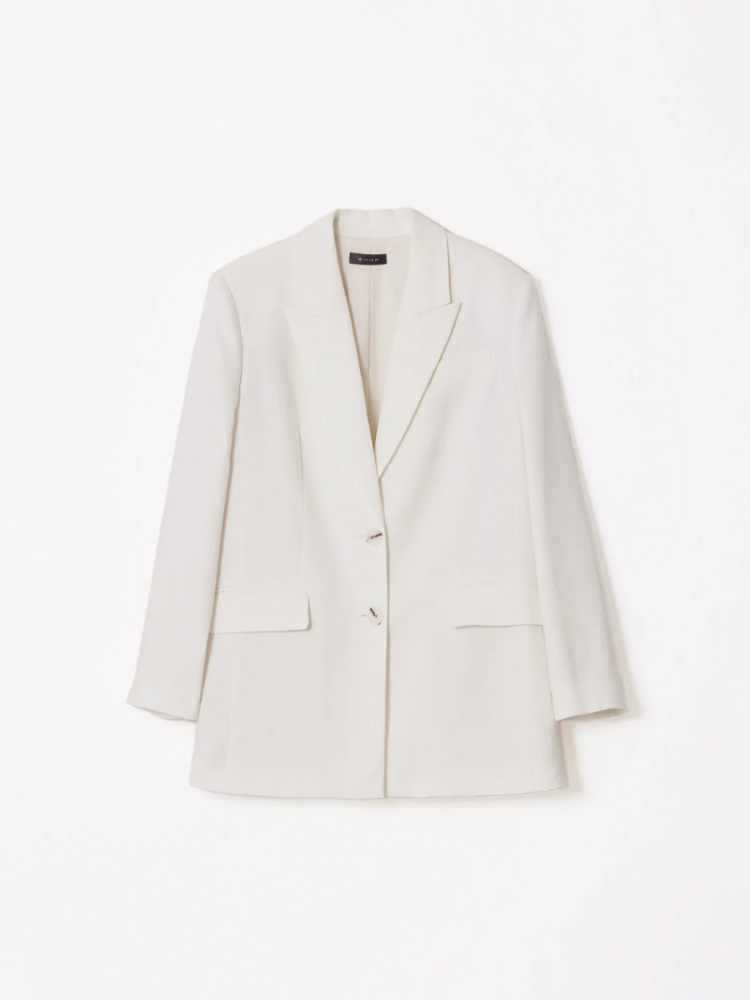 Жакет прямого кроя из костюмной шерсти ,
100% лен ,