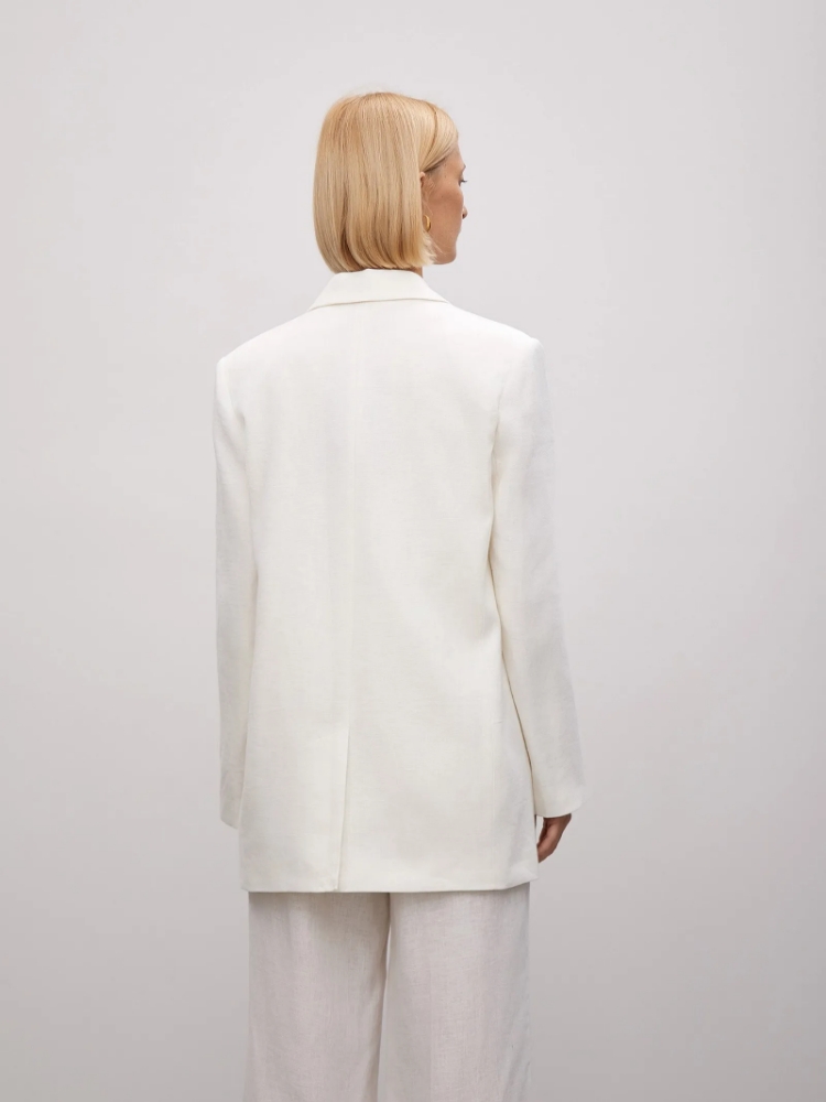 Жакет прямого кроя из костюмной шерсти ,
100% лен ,