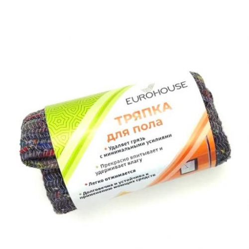 Тряпка для пола из хлопка 50*70см серая 190г/м2