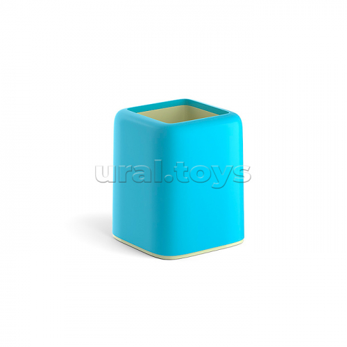 Подставка настольная пластиковая Forte, Pastel, голубая с желтой вставкой