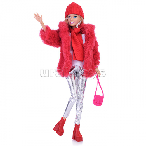 Кукла 29 см София беременная, зимняя одежда, руки и ноги сгиб, с аксессуарами