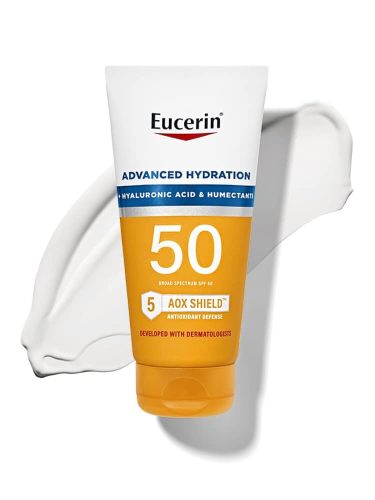 Eucerin, Advanced Hydration, легкий солнцезащитный лосьон, SPF 50, без отдушек, 150 мл (5 жидк. Унций)