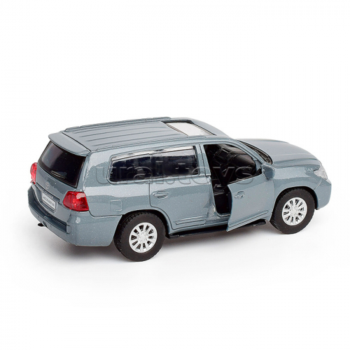 Машина металл Toyota Land Cruiser 12,5 см, (двери, серый) инерц, в коробке
