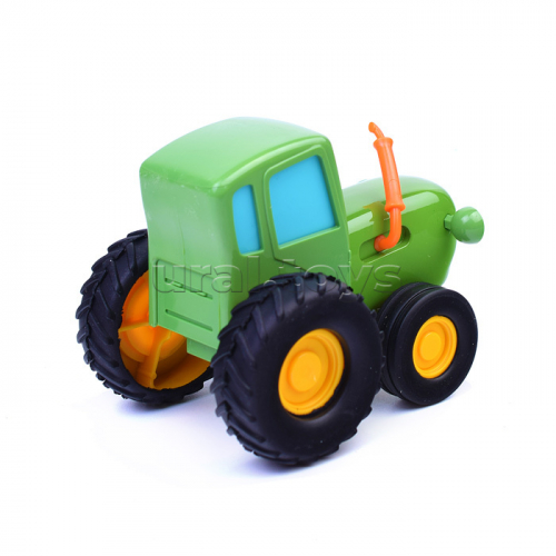 Модель металл Синий трактор 11 см, инерц, зеленый, в коробке