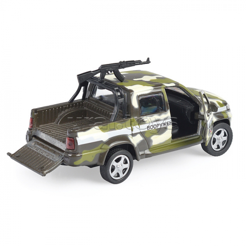 Машина металл УАЗ Пикап камуфляж с пулеметом 12 см, в коробке