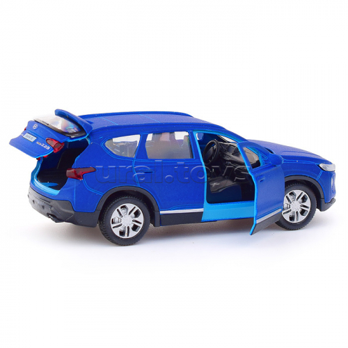 Машина металл Hyundai Santafe Soft 12 см, (двери, багаж, синий) инерц., в коробке