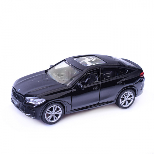 Машина металл BMW X6, 12 см, (двери, багаж, черный) инерц. в коробке