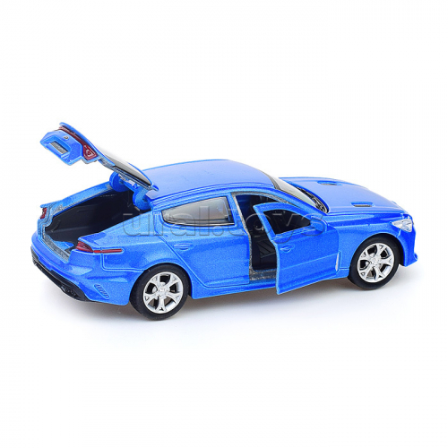 Машина металл KIA Stinger12 см, (двери, багаж.,синий) инерц, в коробке