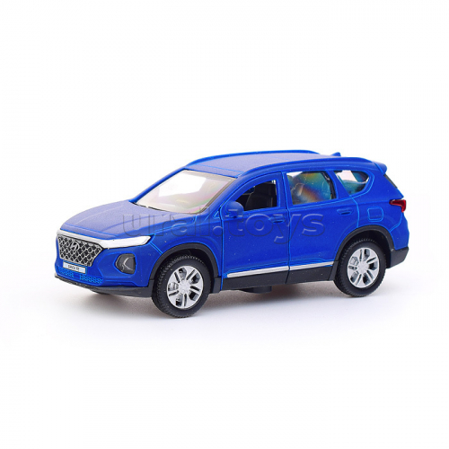 Машина металл Hyundai Santafe Soft 12 см, (двери, багаж, синий) инерц., в коробке