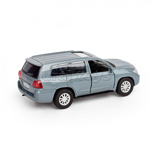 Машина металл Toyota Land Cruiser 12,5 см, (двери, серый) инерц, в коробке