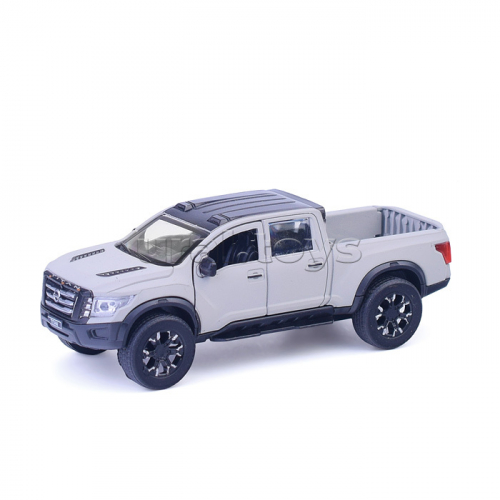 Машина металл Nissan Titan Матовый 12,5 см, (двери, багаж, серый) инерц, в коробке