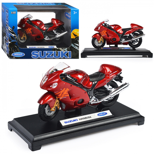 Мотоцикл 1:18 Suzuki Hayabusa, красный