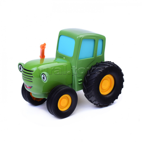 Модель металл Синий трактор 11 см, инерц, зеленый, в коробке