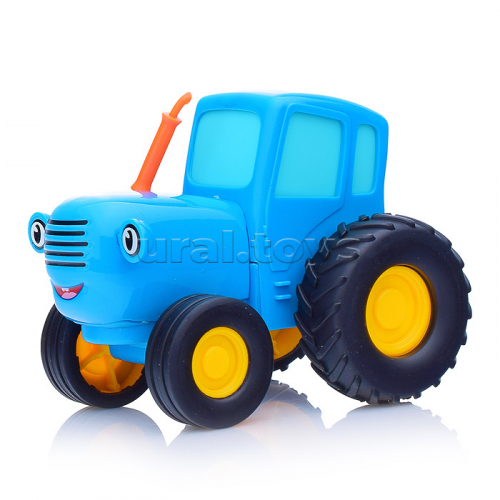 Модель металл Синий трактор 11 см, (свет-звук ,синий )инерц, в коробке