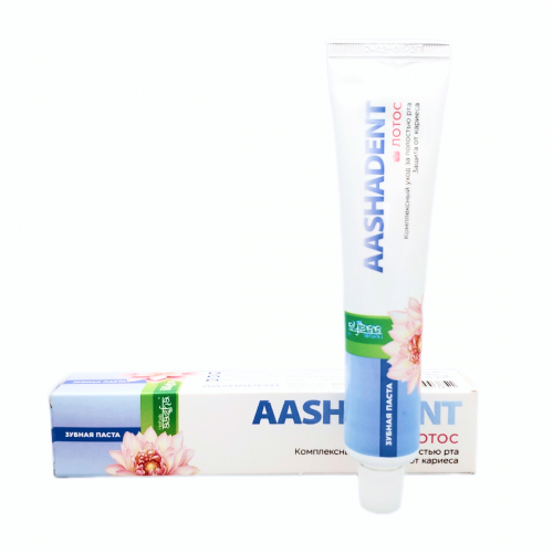 Aasha Herbals Зубная паста Комплексный уход за полостью рта и защита от кариеса / Aashadent Лотос, 100 г