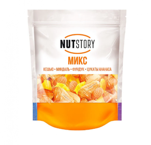 «NutStory», микс из кешью, миндаль, фундук, цукаты ананаса, 150 г