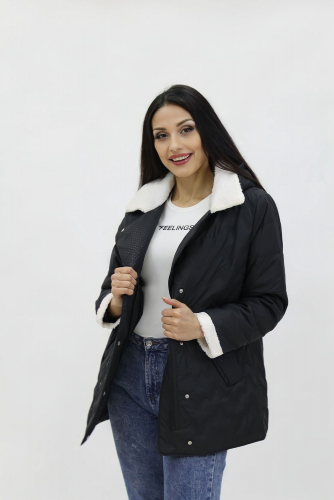 Демисезонная женская куртка Тренд весна осень - черный №Н-921