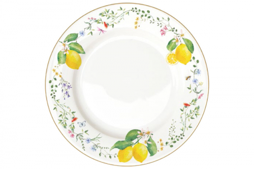 Тарелка обеденная Цветы и лимоны, 26,5 см, 62842