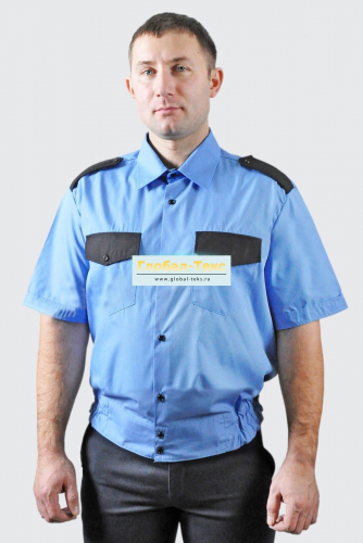 Рубашка охранника кор. рукав на резинке мужская №УФР-Р-161