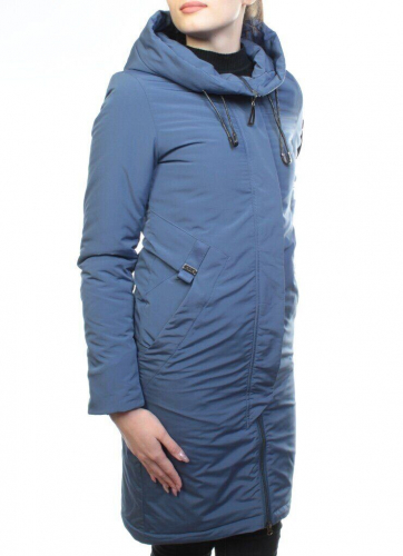 7789 GRAY/BLUE Пальто женское демисезонное (100 гр. синтепон) размер 42российский
