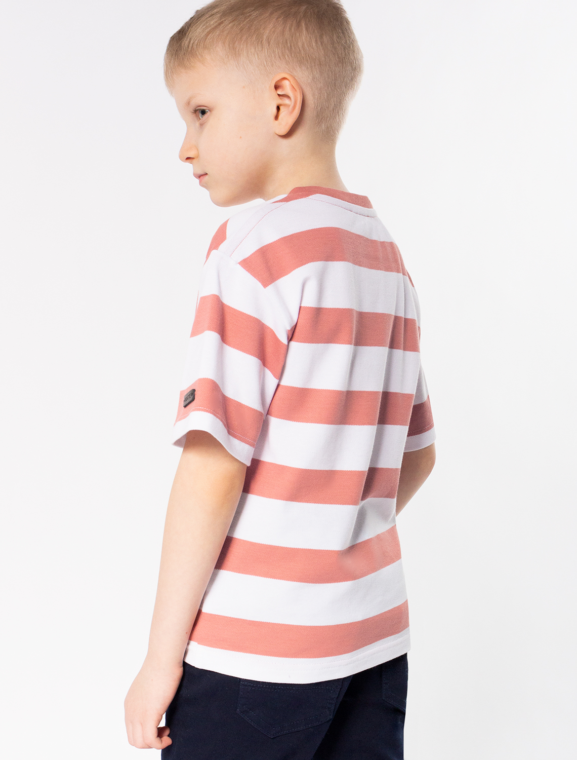 Ст.цена 1050р Футболка из фактурного трикотажа с авторским принтом M49.407 св.терракота-белый_adventure