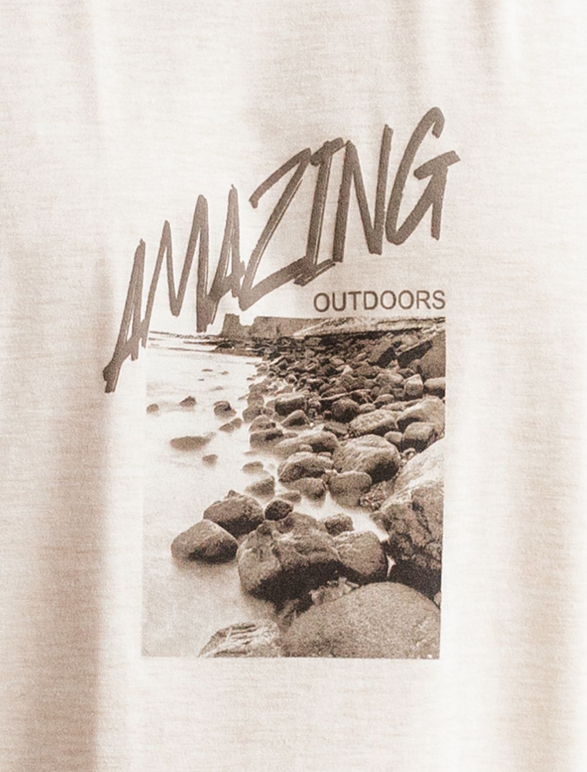 Ст.цена 1190р Футболка из премиального хлопка с авторским принтом U49.026 овсяный_amazing