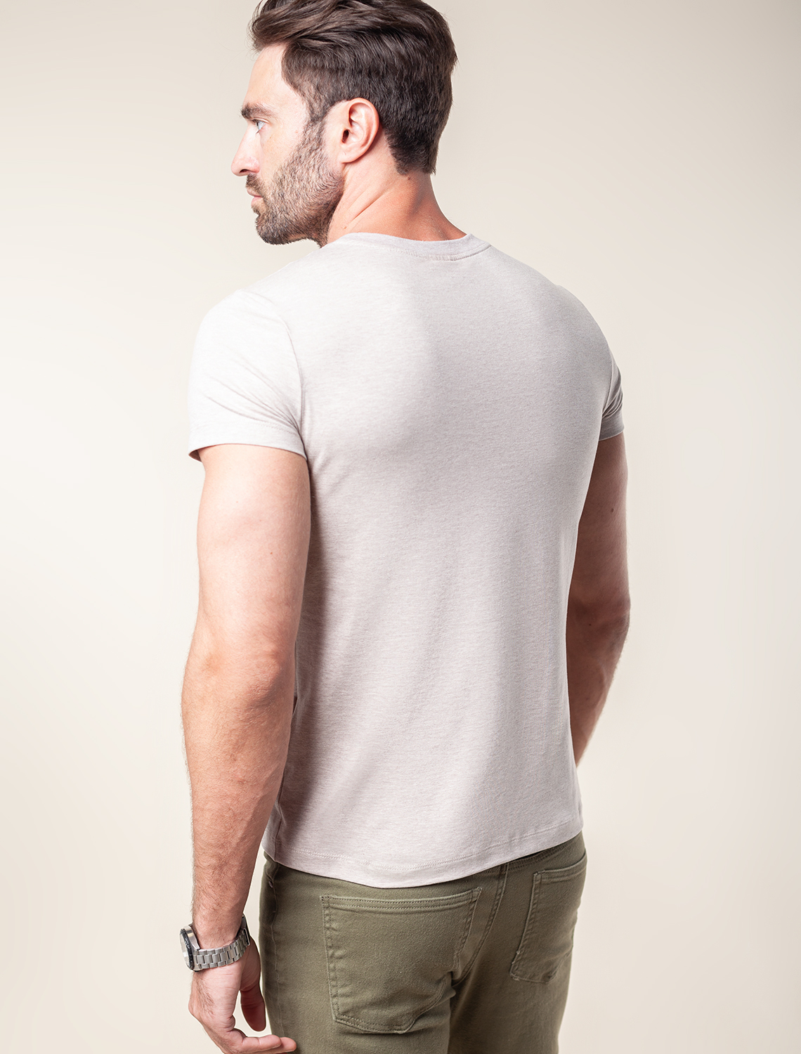 Ст.цена 990р Футболка slim fit из премиального хлопка с эффектом меланж U49.020 кофе меланж