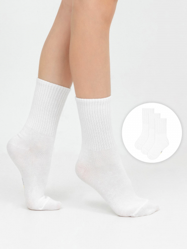Мультипак детских высоких носков (3 пары) белого цвета