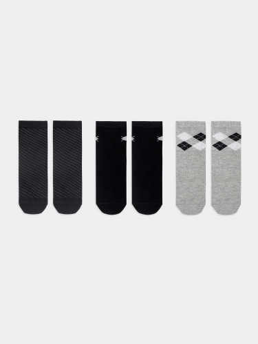 Носки детские мультипак (3 пары) в серо-черных цветах