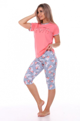 Пижама Фламинго (футболка, бриджи)*