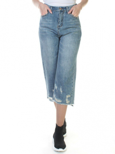7306 Бриджи джинсовые женские (80% хлопок, 20% полиэстер) размер W27- 46российский