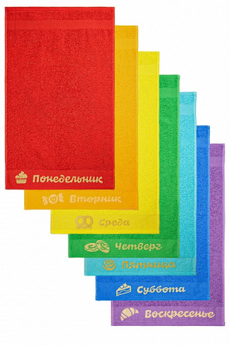 Набор махровых полотенец неделька 7 шт Happy Fox Home