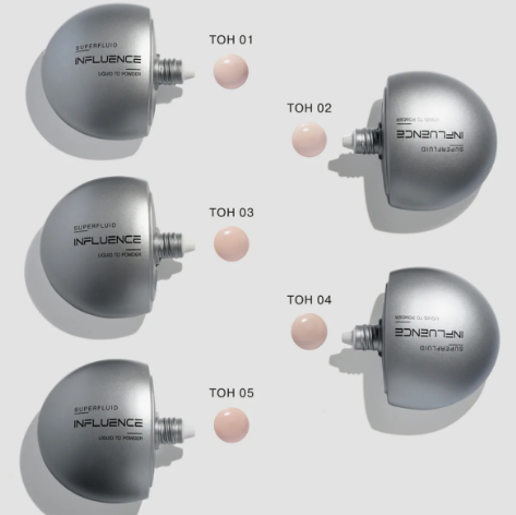 250+18% Influence Beauty ТЕСТЕР Тональная основа с эффектом пудры / Liquid to Powder Foundation Superfluid 01, 02,03,04,05