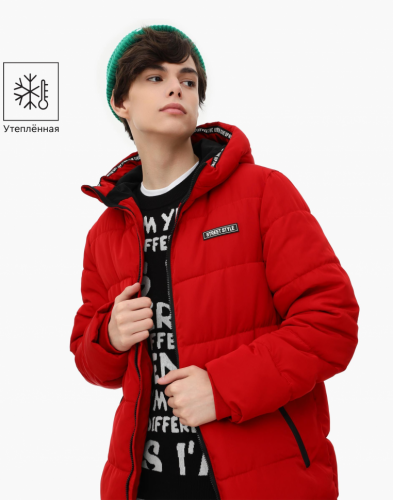 Куртка BOW001489 красный/Мальчики 12-14+
