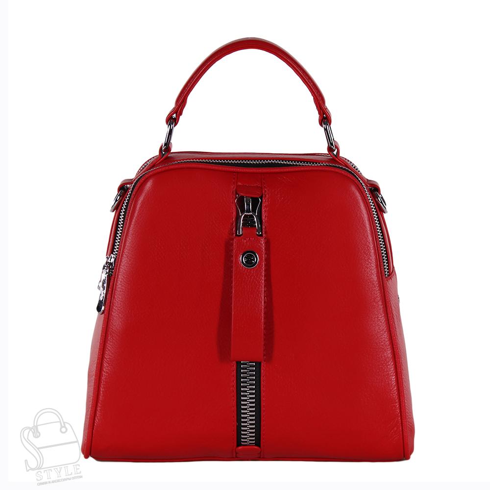 Рюкзак женский кожаный 99451 red Velina Fabbiano-Safenta/30