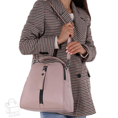 Рюкзак женский кожаный 99451 pink Velina Fabbiano-Safenta