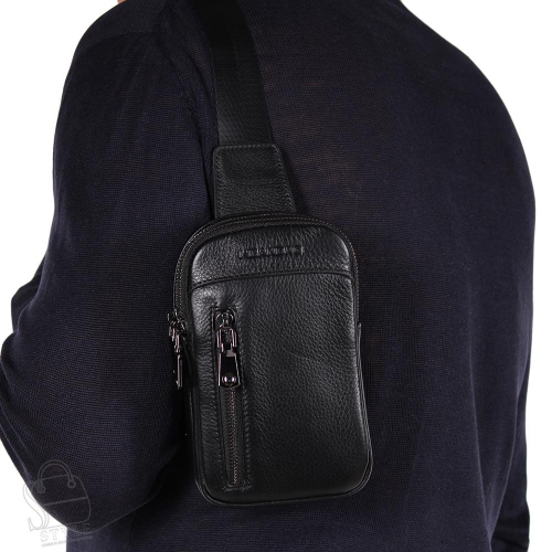 Рюкзак мужской кожаный 22-6158BH black Heanbag