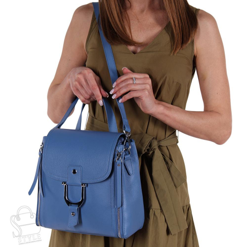 Рюкзак женский кожаный 1729Y l.blue Polina&Eiterou