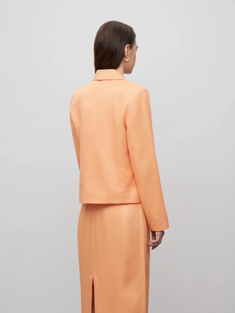 Двубортный жакет ,
70% лен, 30% вискоза ,