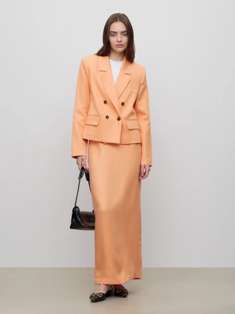 Двубортный жакет ,
70% лен, 30% вискоза ,