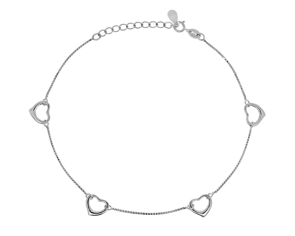 Браслет на ногу из серебра без вставки, ТФБ-62