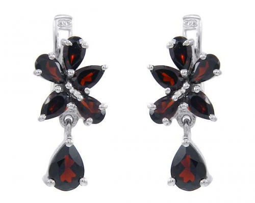Серьги из серебра гранат, Шепот