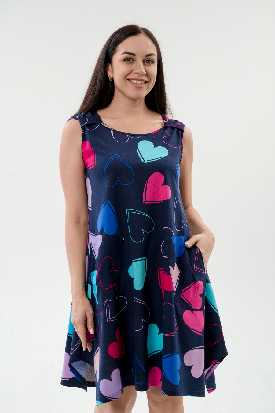 Платье женское из кулирки Кэтрин сердца