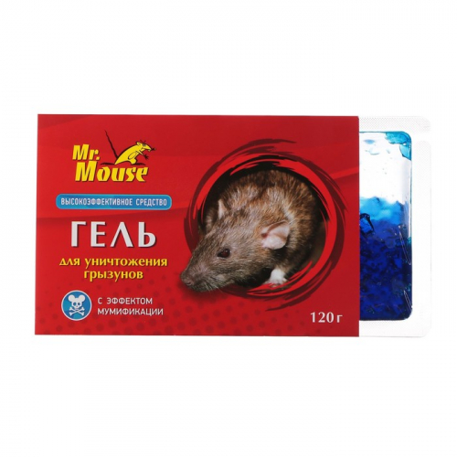 Mr. Mouse-родентицидный препарат ГЕЛЬ от грызунов 120 гр/24