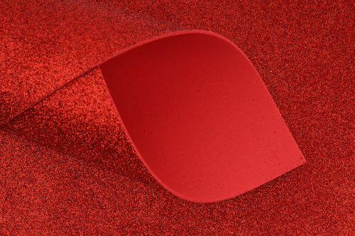 Фоамиран EVA глиттерный (красный) 2мм, 20см*30см упак.10шт В наличии